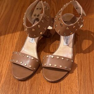 Jimmy Choo Tan Studded Heels